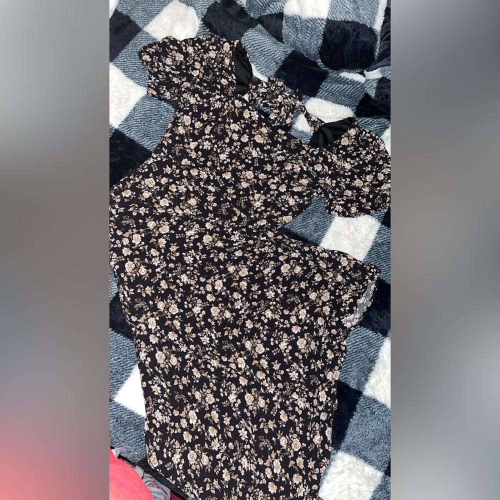 Altar'd State Black and Tan Floral Dress